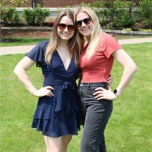 Chic Navy Ruffle Dress